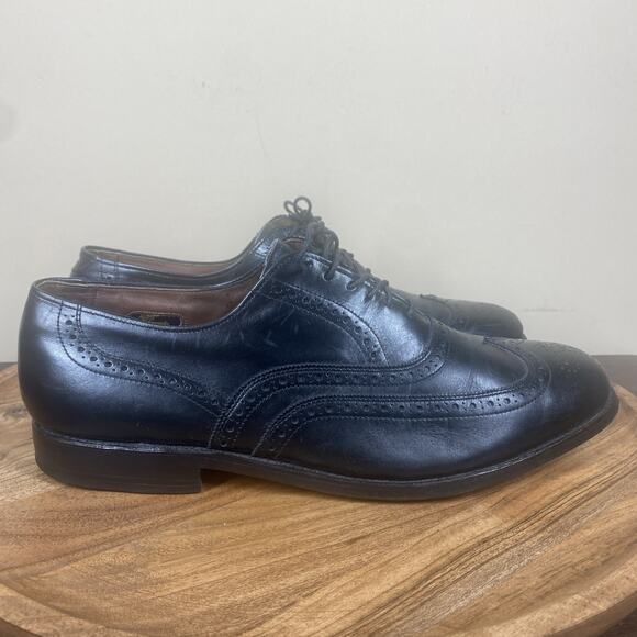 Allen Edmonds Chester 1903 Mens Black Size 9.5 Leather Wingtip Dress‎ Shoes - Picture 1 of 9